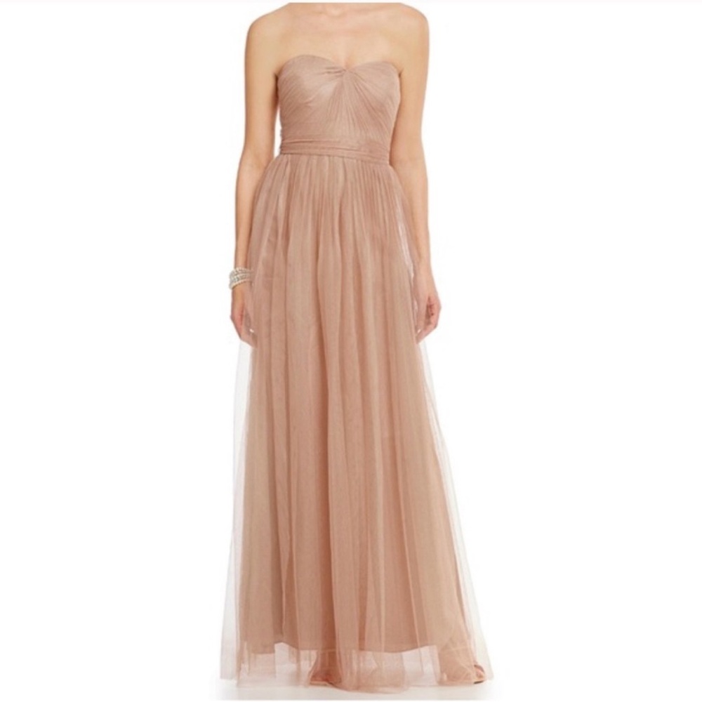 Adrianna Papell Pink Tulle Column Bridesmaid Gown Size 4 US $260